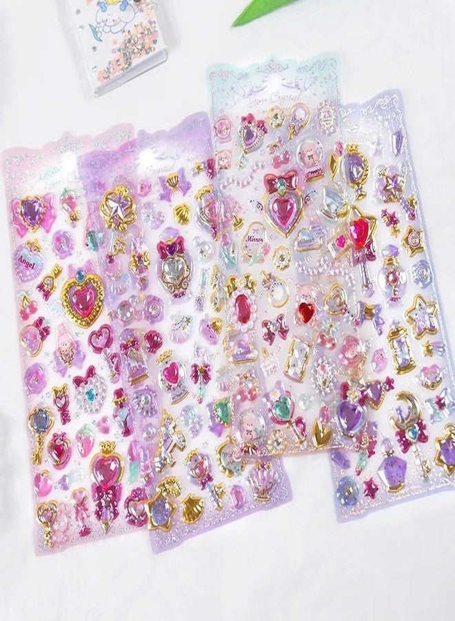Parshya Kawaii 3D Puffy Stickers for Kids, 3D Stickers for Craft Book & Scrapbook, Self-Adhesive Kawaii Stickers Set, Cute Stickers for Girls and Boys(Random Theme) (Shining Crystal Gem, 2) - Image 1